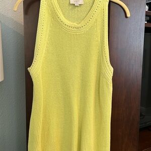 LOFT Lemon Knit Sleeveless Tank large petite